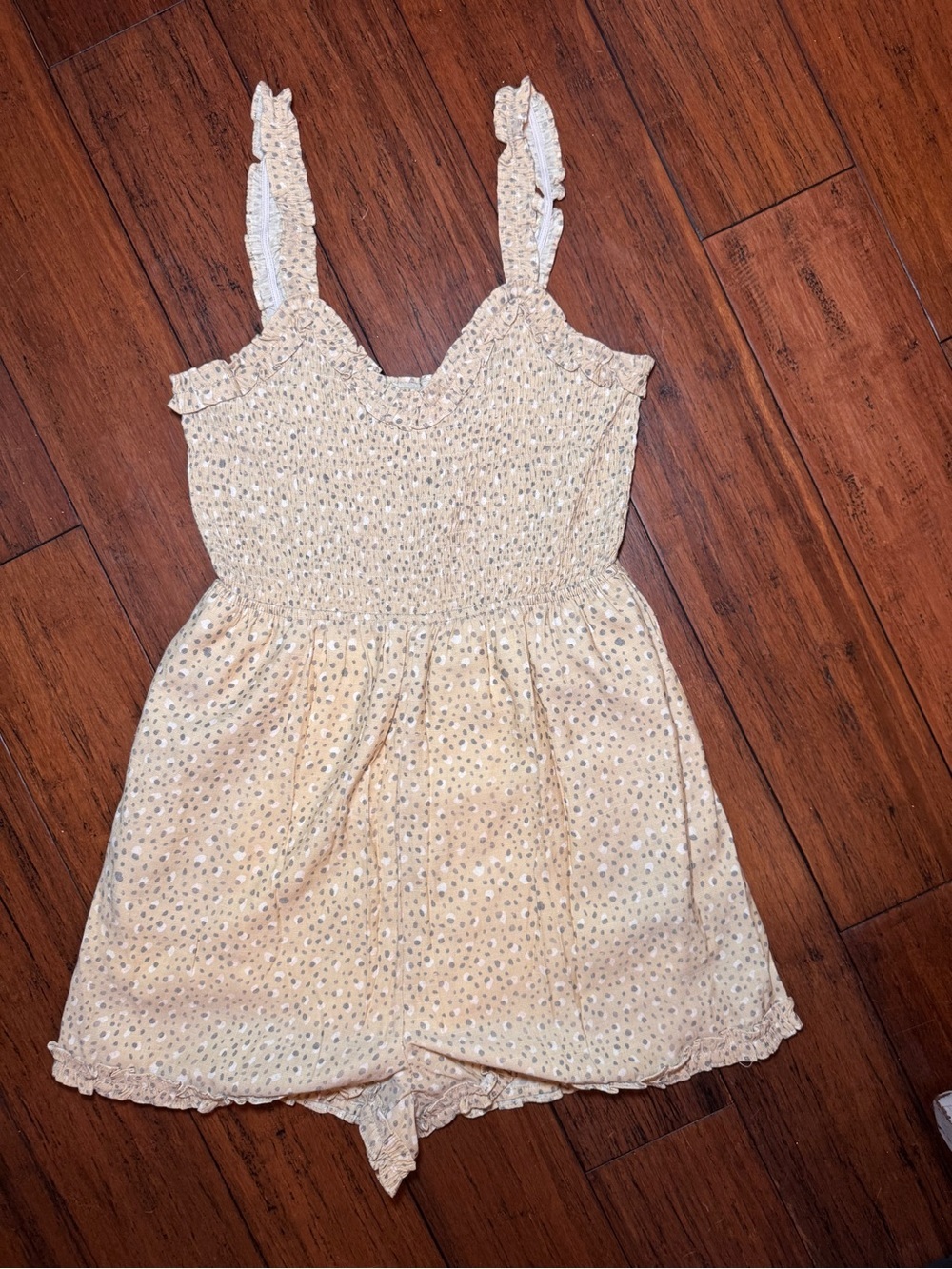 Princess Polly Polka Dot Smocked Romper Size 4 US
